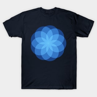 Geometric Flower of Circles (Cornflower Blue) T-Shirt